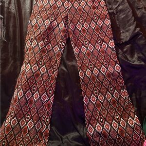 Rare vintage Geometric Pattern bell bottom Pants